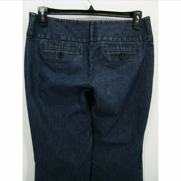 Express Editor Stretch Cropped Wide Leg Pants Dark Blue Wash Woman's Size 6 EUC - Picture 4 of 8